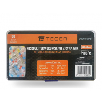 Zestaw koszulek termokurczliwych z cyną MIX 50 szt. TEGER