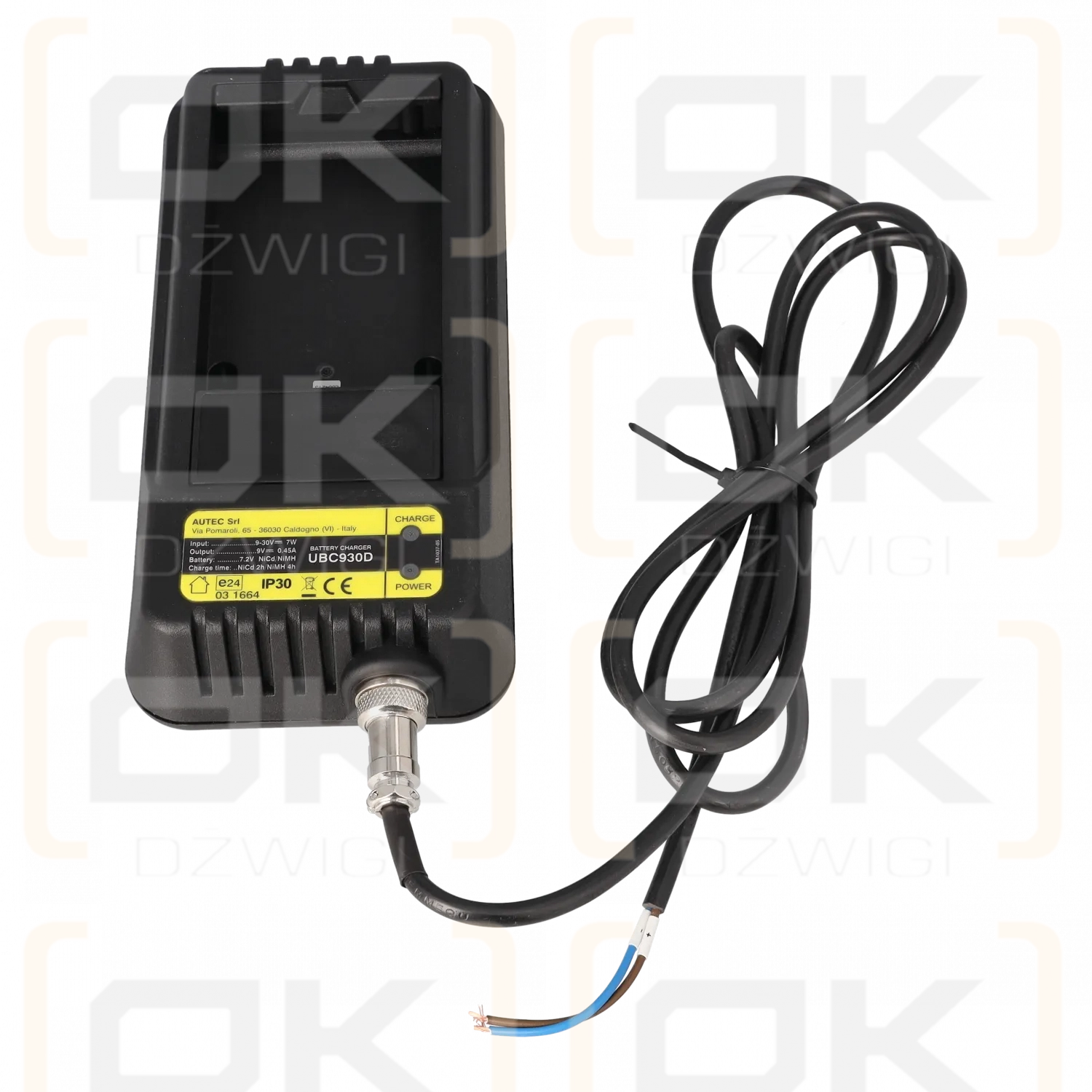 Autec UBC930D 9-30VDC charger for MH0707L, NC0707L batteries