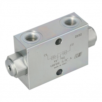 Twin check valve, VBPDE 3/8 "A controlled