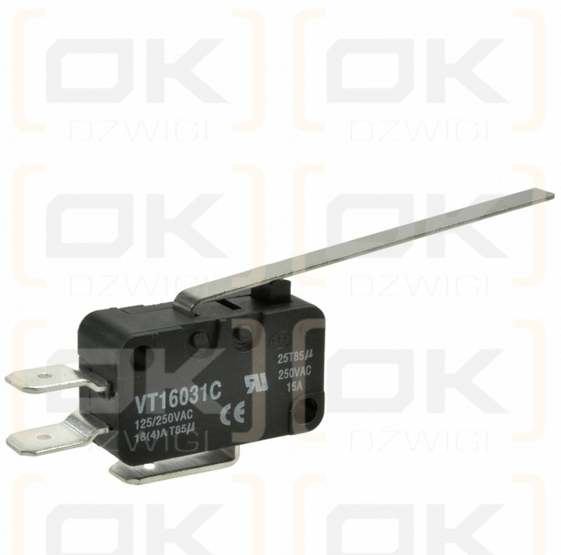 Mikroschalter mit Hebel, Länge 54mm, SPDT 16A/250VAC, EIN-(EIN)