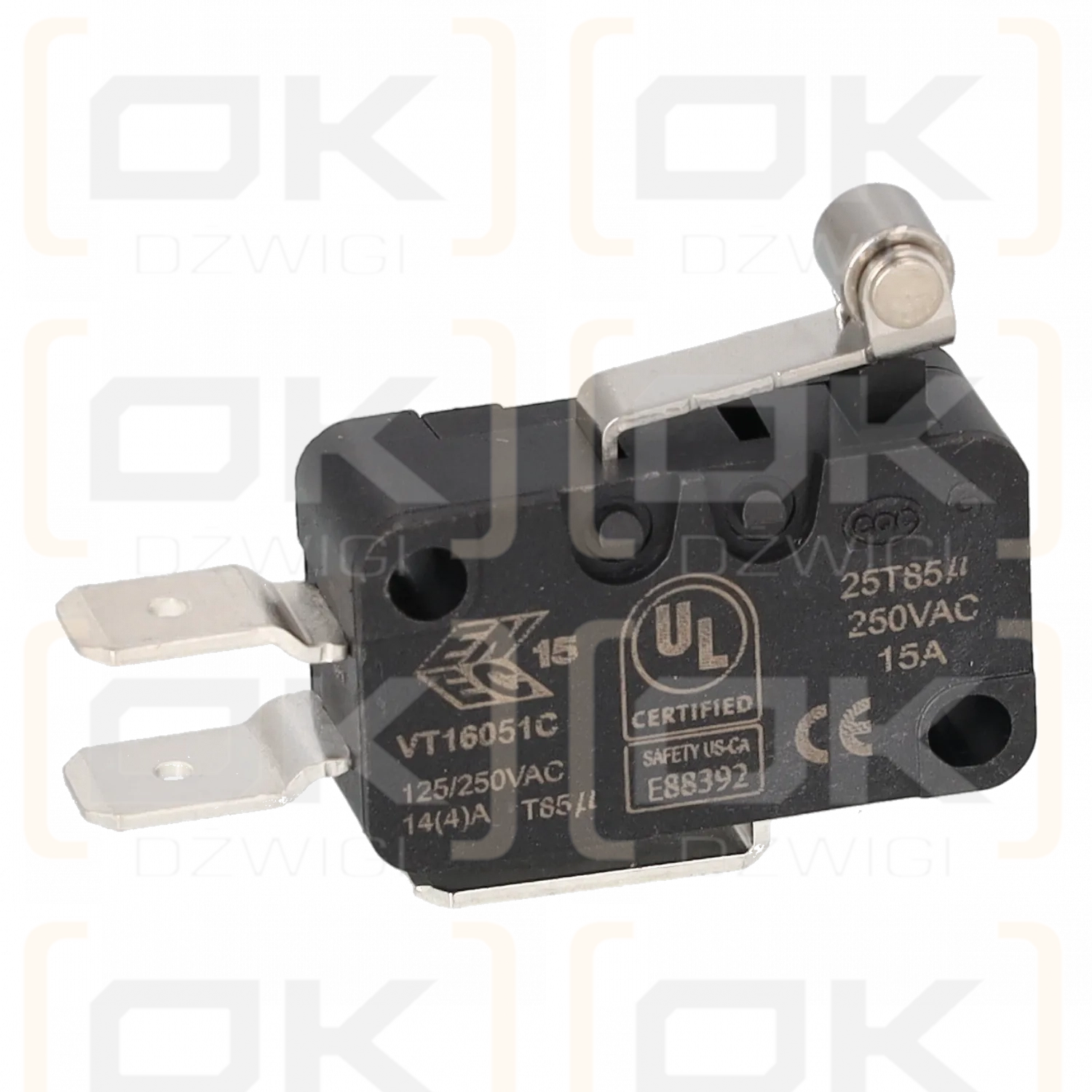 Mikroprzełącznik z dźwignią dł. 12mm SPDT 14A/250VAC ON-(ON)