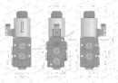 Dzielnik. zawór. elektrozawór kierunkowy elektromagnetyczny kontroli (SVV6/2-90L) 12V DC 6/2 G1/2 80L VOIMA