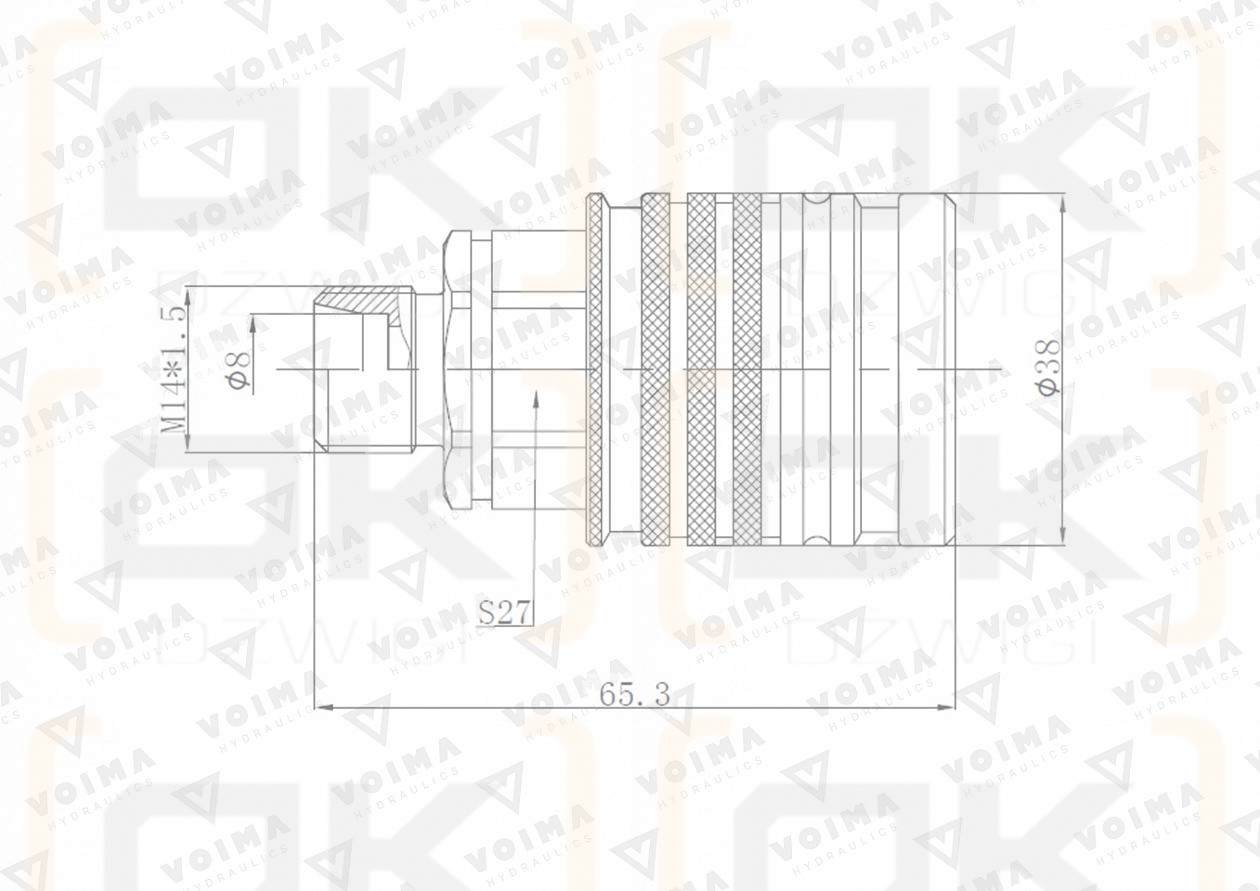 Szybkozłącze hydrauliczne gniazdo EURO M14x1.5 GZ Push-pull (9100814G) VOIMA