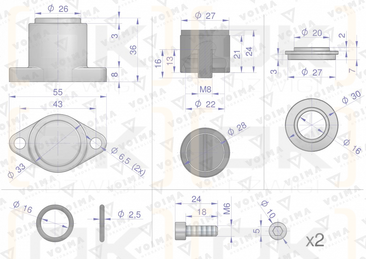 Latch for manually operated distributor 40L VOIMA