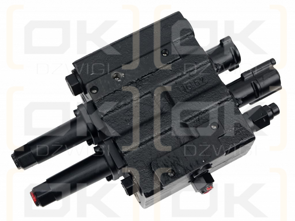 Rozdzielacz hydrauliczny do ładowaczy czołowych (LS - Load Sensing) 2-sekcyjny (1 x sekcja pływająca) max przepływ 90L - sterowany na linkę i joystick VOIMA