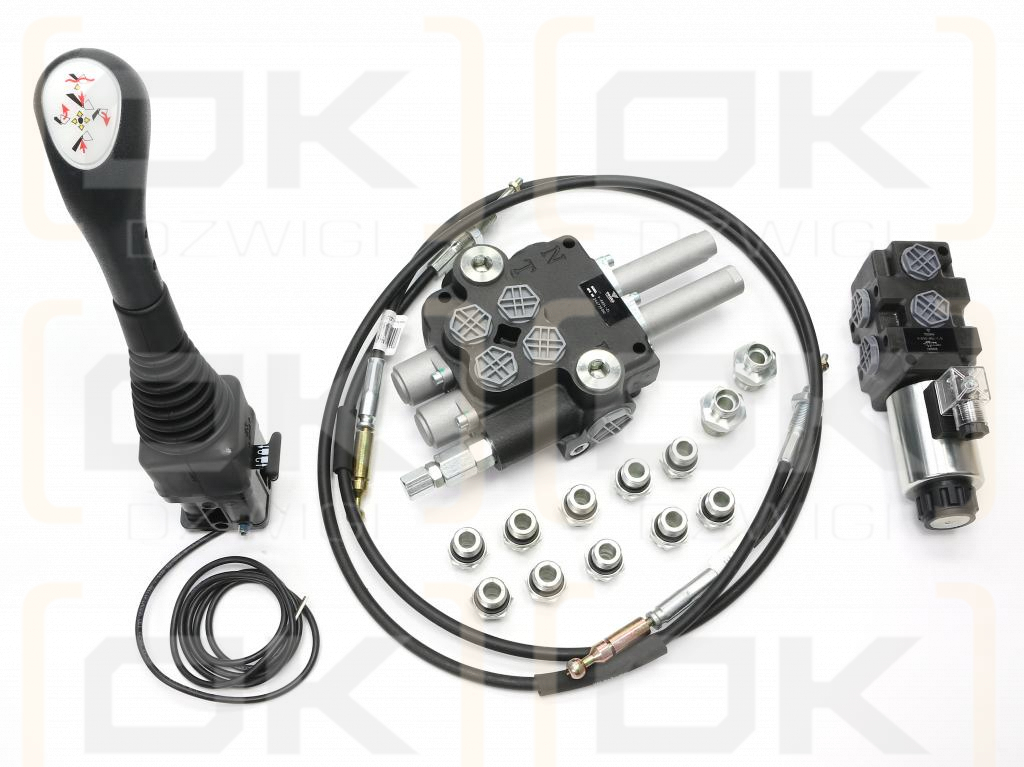 Zestaw do Ładowacz TUR -Rozdzielacz 80L 2-sekcyjny + Elektrozawór + Joystick z przyciskiem + Elementy złączne + Linki na kulkę 1500mm VOIMA