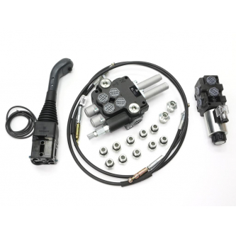 Zestaw do Ładowacz TUR -Rozdzielacz 80L 2-sekcyjny + Elektrozawór + Joystick z przyciskiem + Elementy złączne + Linki na kulkę 1500mm VOIMA