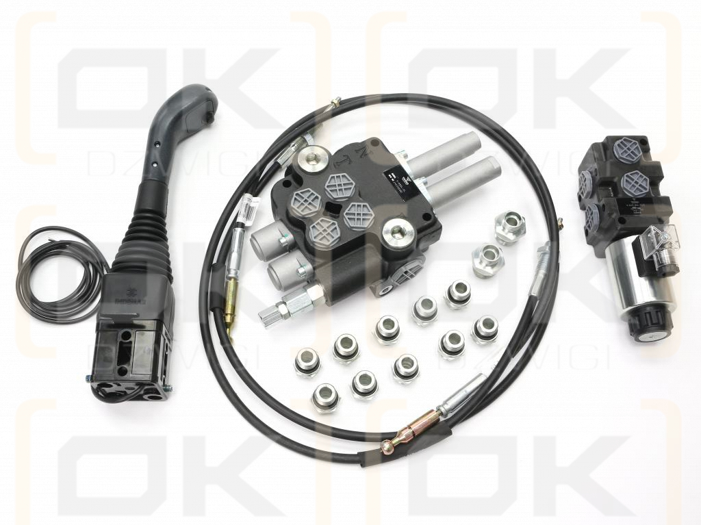 Zestaw do Ładowacz TUR -Rozdzielacz 80L 2-sekcyjny + Elektrozawór + Joystick z przyciskiem + Elementy złączne + Linki na kulkę 1500mm VOIMA