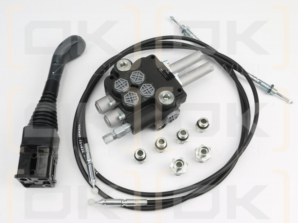 Zestaw do Ładowacz TUR -Rozdzielacz 80L 2-sekcyjny + Joystick bez przycisku + Elementy złączne + Linki na kulkę 2000mm VOIMA
