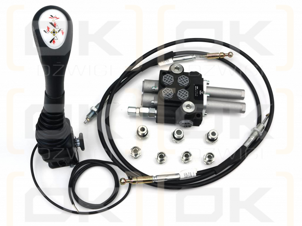 Zestaw do Ładowacz TUR -Rozdzielacz 40L 2-sekcyjny + Joystick z przyciskiem + Elementy złączne + Linki na kulkę 1500mm VOIMA