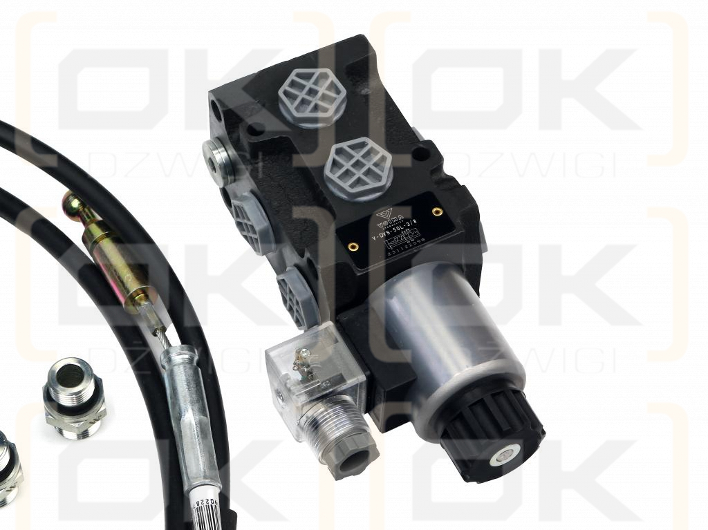 Zestaw do Ładowacz TUR -Rozdzielacz 40L 2-sekcyjny + Elektrozawór + Joystick z przyciskiem + Elementy złączne + Linki na kulkę 1500mm VOIMA