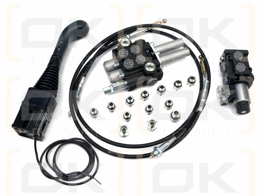Zestaw do Ładowacz TUR -Rozdzielacz 40L 2-sekcyjny + Elektrozawór + Joystick z przyciskiem + Elementy złączne + Linki na kulkę 1500mm VOIMA