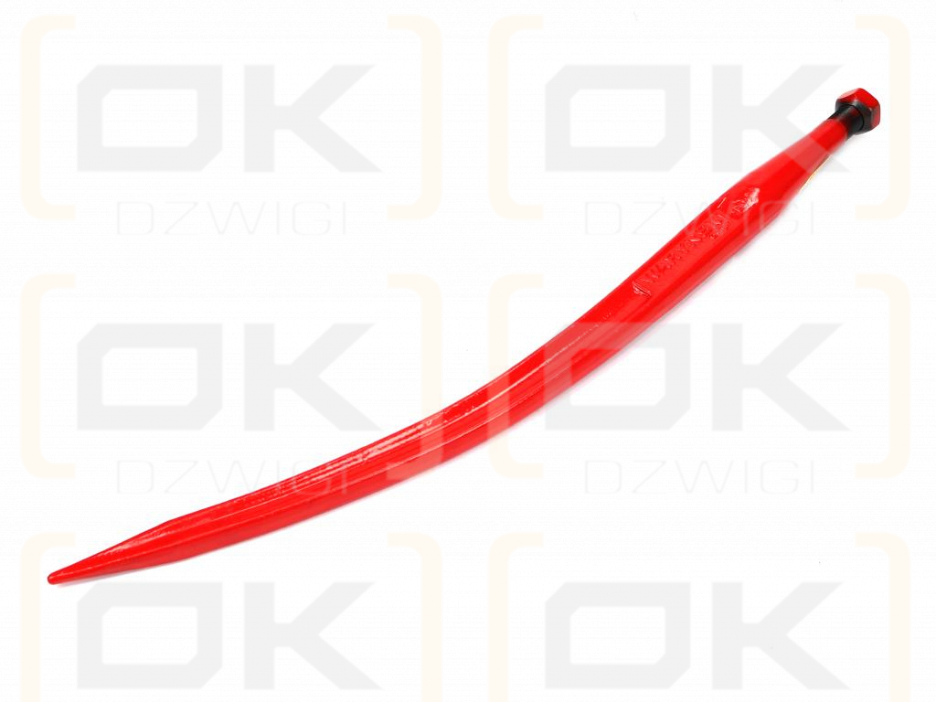 Ząb ładowacza czerwony wygięty zamykający L- 680 mm chwytak (krokodyl) zas. 5193-FT89K Tur WARYŃSKI W9132-680K