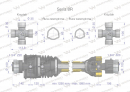Wał, przegubowo-teleskopowy 1290-1990mm 1240Nm szerokokątny Z20 - 1 3/4 z drugiej strony sprzęgło jednokierunkowe Z20 - 1 3/4 CE 2020 seria 8R, Waryński