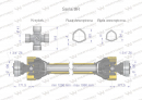 Shaft, articulated telescopic 1290-1990mm 1890Nm Z6 - 1 3/4 on two sides CE 2020 series 9R Waryński, Waryński