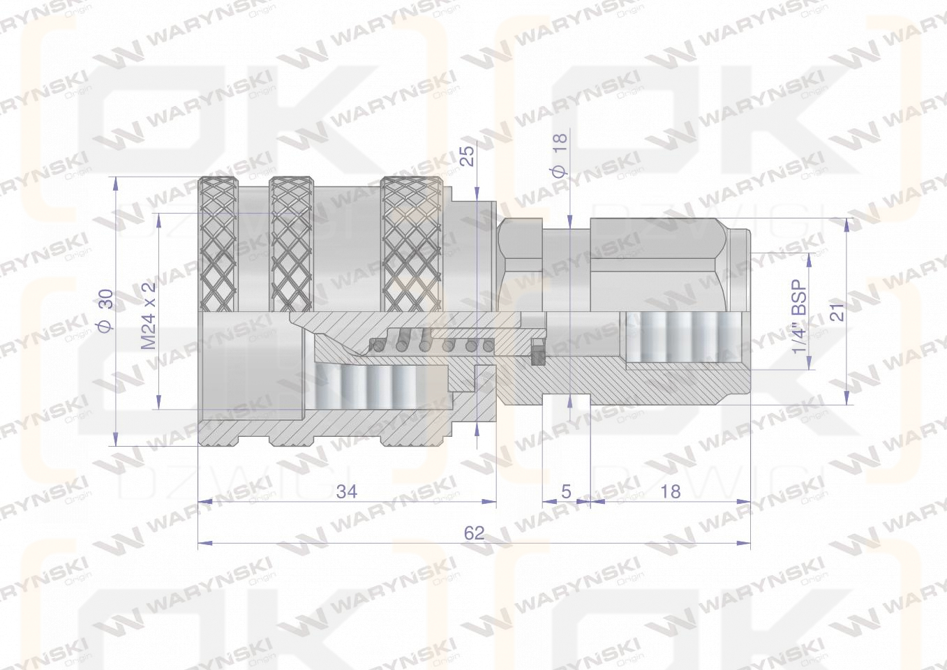 Szybkozłącze hydrauliczne skręcane wtyczka G1/4