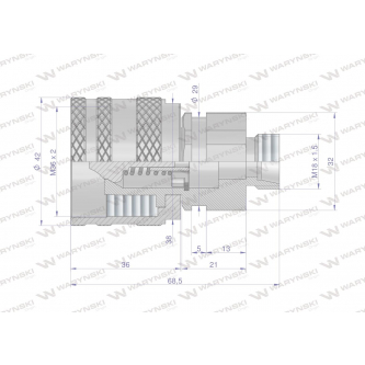 Szybkozłącze hydrauliczne skręcane wtyczka M18x1.5 gwint zewnętrzny 300bar Waryński