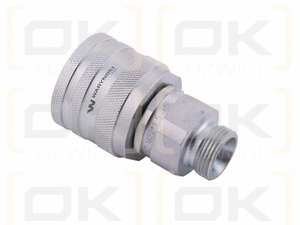 Szybkozłącze hydrauliczne skręcane wtyczka M22x1.5 gwint zewnętrzny 300bar Waryński