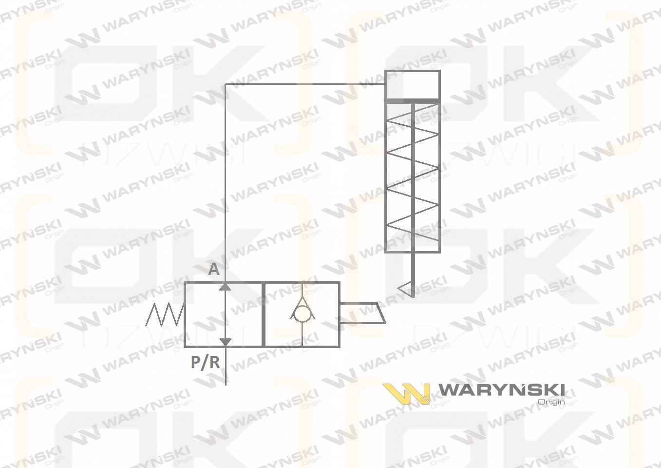 Zawór odcinająco-zwrotny (ogranicznik posuwu/skoku) 2/2 M18x1.5 12L z otworami mocującymi 350 bar Waryński