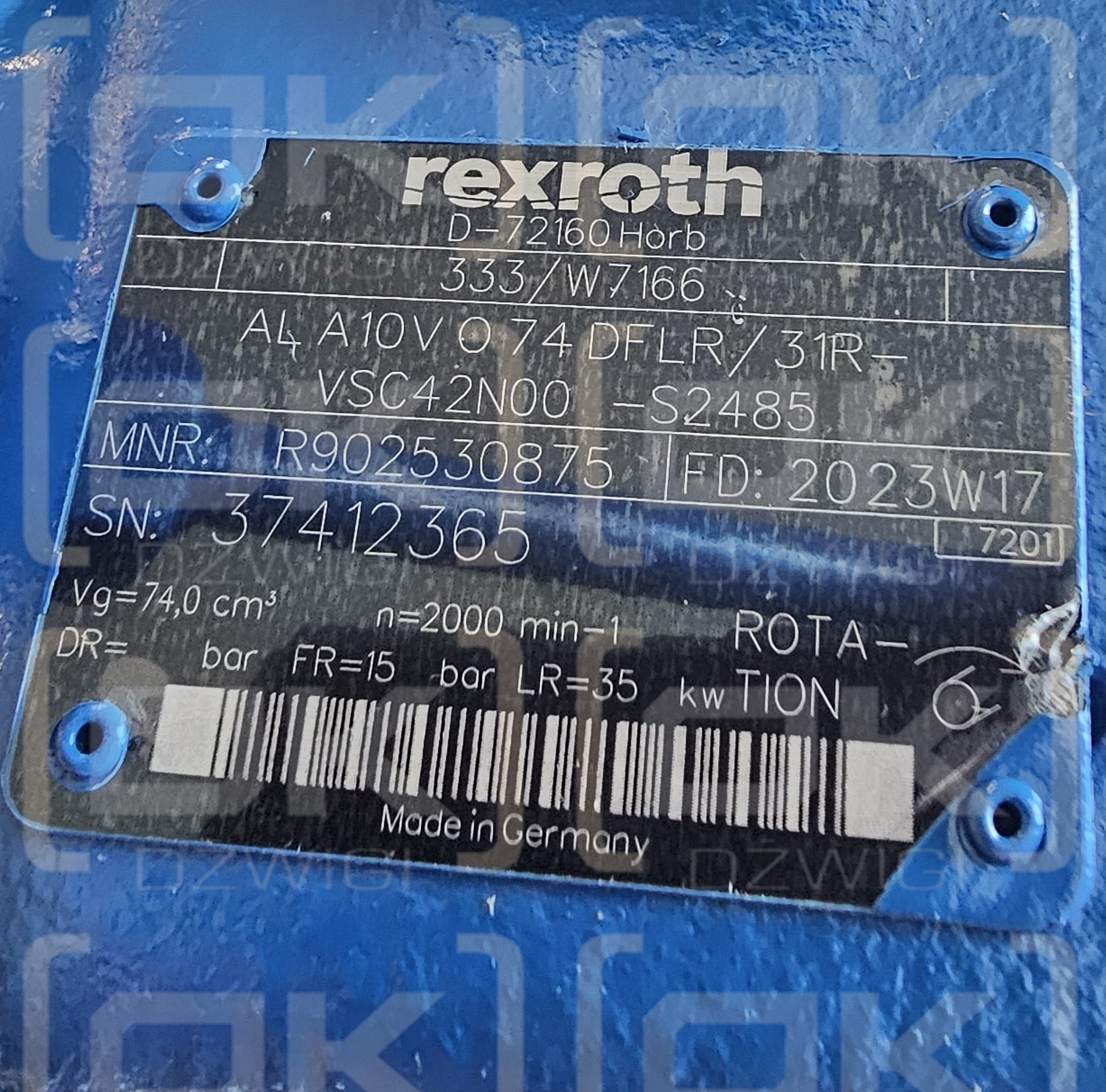 Bomba de pistón BOSCH REXROTH n.° R902530875