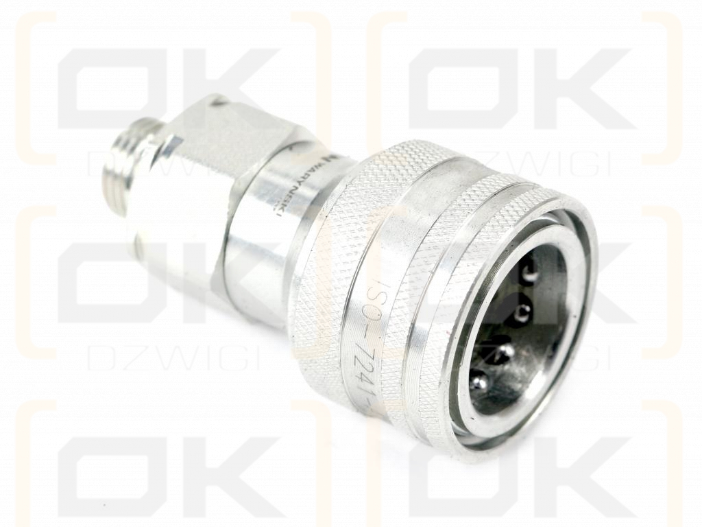 Szybkozłącze hydrauliczne gniazdo M14x1.5 gwint zewnętrzny EURO (ISO 7241-A) z eliminatorem ciśnienia Waryński
