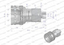 Szybkozłącze hydrauliczne gniazdo M14x1.5 gwint zewnętrzny EURO (ISO 7241-A) z eliminatorem ciśnienia Waryński