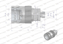 Szybkozłącze hydrauliczne gniazdo M14x1.5 gwint zewnętrzny EURO PUSH-PULL (9100814G) (ISO 7241-A) Waryński