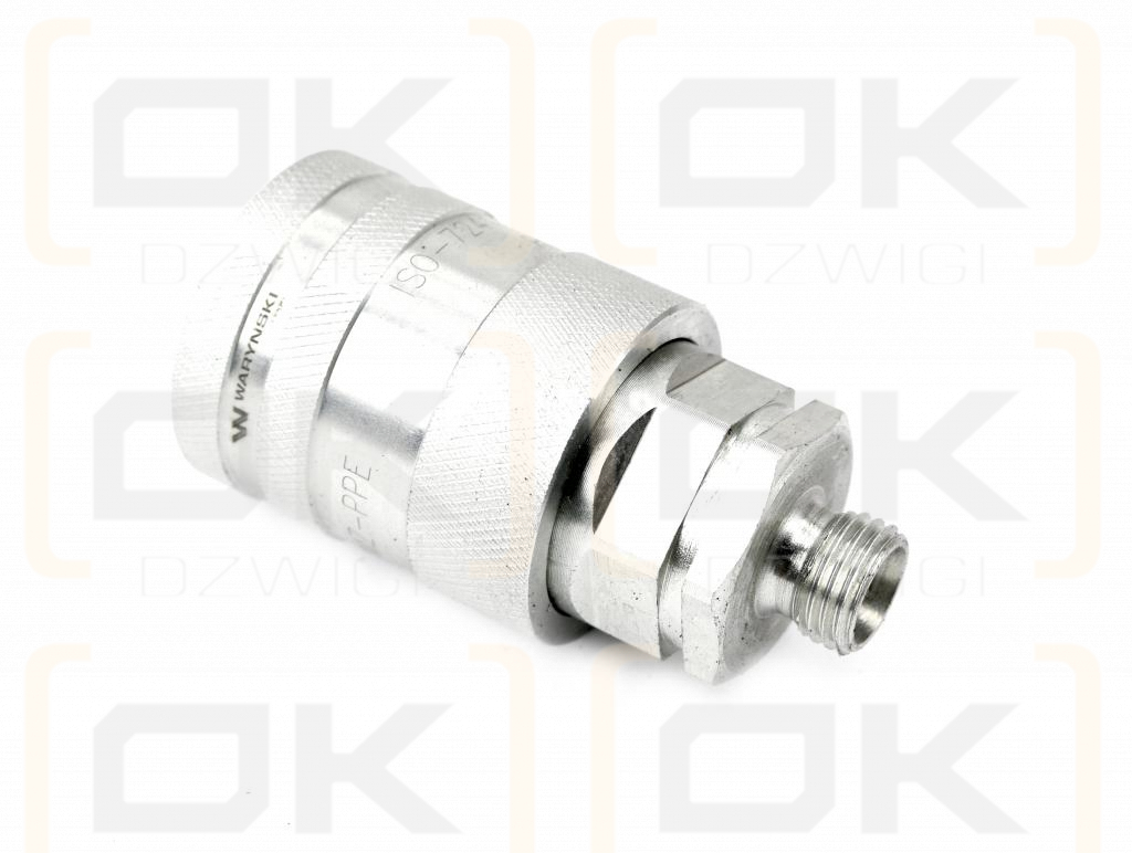 Szybkozłącze hydrauliczne gniazdo M14x1.5 gwint zewnętrzny EURO PUSH-PULL  (ISO 7241-A) z eliminatorem ciśnienia Waryński