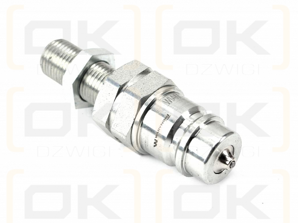 Szybkozłącze hydrauliczne wtyczka long M16x1.5 gwint zewnętrzny EURO (ISO 7241-A) z eliminatorem ciśnienia Waryński