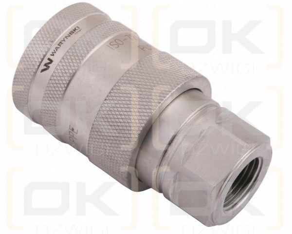 Szybkozłącze hydrauliczne gniazdo z eliminatorem ciśnienia M18x1.5 gwint wew. EURO PUSH-PULL (ISO 7241-A) Waryński