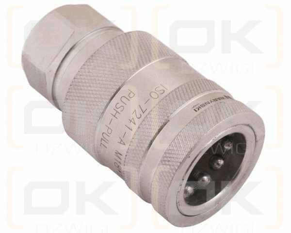 Szybkozłącze hydrauliczne gniazdo z eliminatorem ciśnienia M18x1.5 gwint wew. EURO PUSH-PULL (ISO 7241-A) Waryński