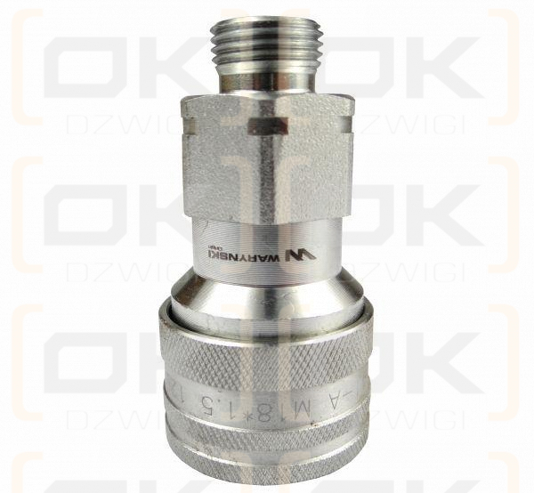 Szybkozłącze hydrauliczne gniazdo M18x1.5 gwint zewnętrzny EURO (9100818G) (ISO 7241-A) Waryński