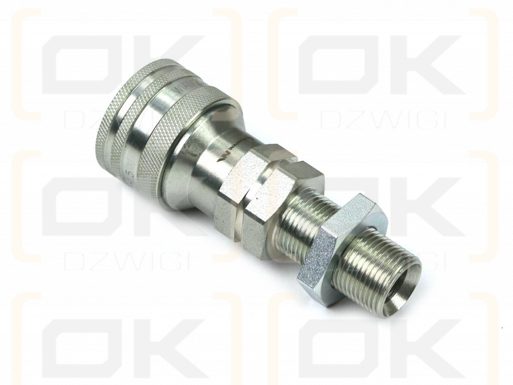 Szybkozłącze hydrauliczne gniazdo z eliminatorem ciśnienia long M18x1.5 gwint zewnętrzny EURO (9100818GL) (ISO 7241-A) Waryński