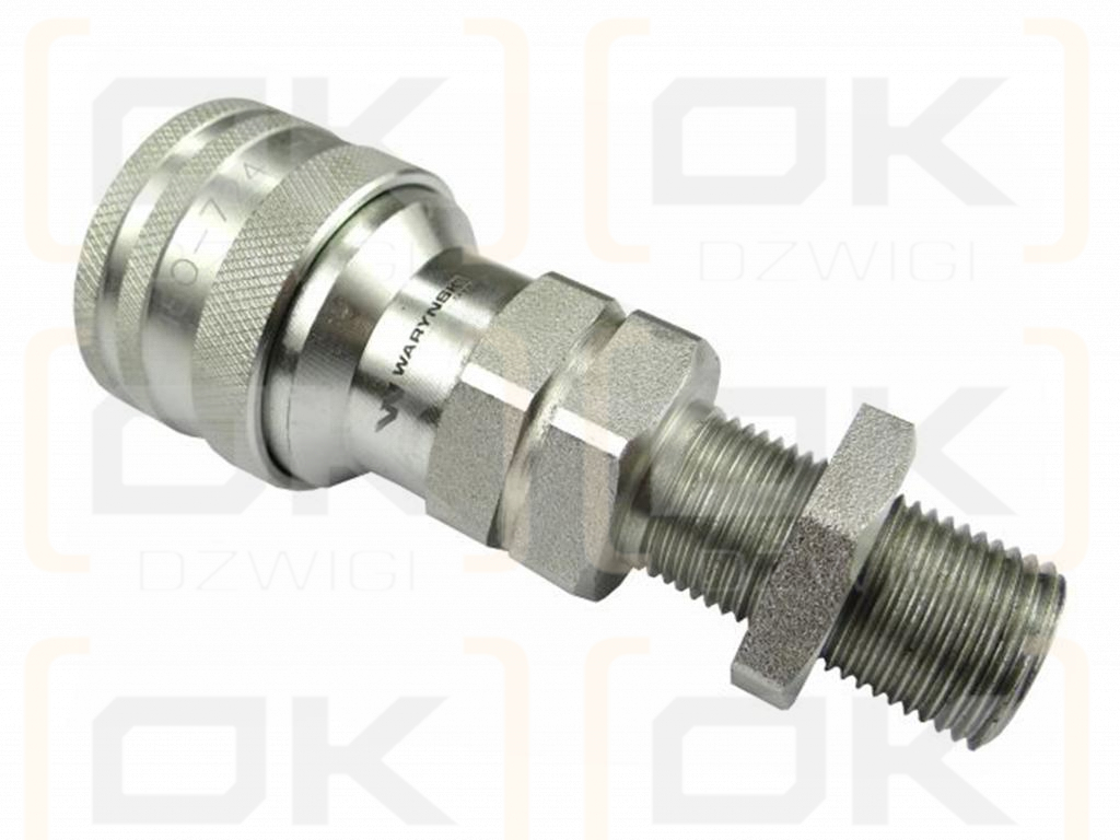 Hydraulic quick coupler socket long M18x1.5 external thread EURO (9100818GL) (ISO 7241-A) Waryński (pack of 50 pieces)