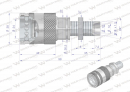 Szybkozłącze hydrauliczne gniazdo long M18x1.5 gwint zewnętrzny EURO PUSH-PULL (9100818GL) (ISO 7241-A) Waryński  (opakowanie 10szt)