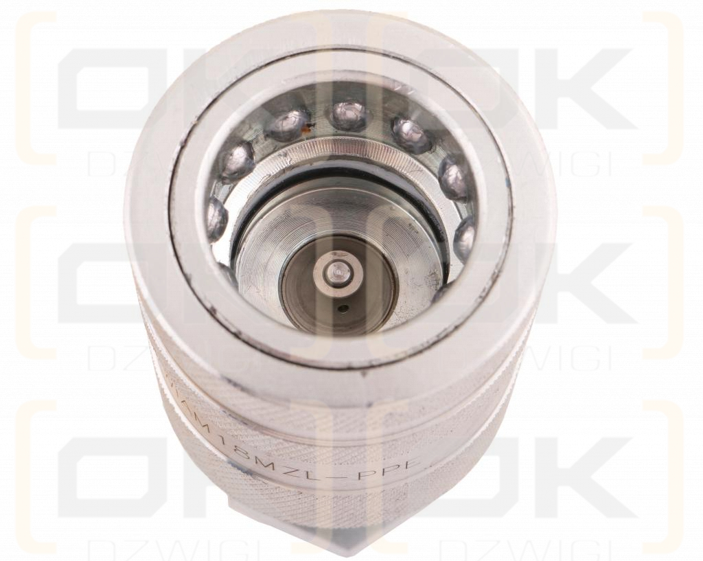 Szybkozłącze hydrauliczne gniazdo long M18x1.5 gwint zewnętrzny EURO PUSH-PULL (9100818GL) (ISO 7241-A) Waryński (opakowanie 50szt)