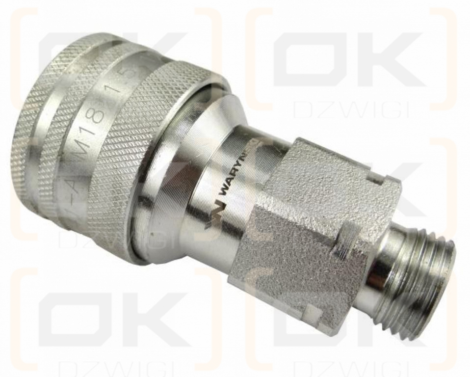 Szybkozłącze hydrauliczne gniazdo M18x1.5 gwint zewnętrzny EURO (9100818G) (ISO 7241-A) Waryński  (opakowanie 10szt)