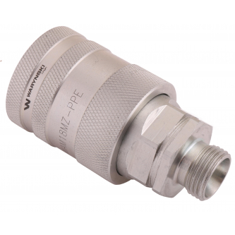 Szybkozłącze hydrauliczne gniazdo z eliminatorem ciśnienia M18x1.5 gwint zew. EURO PUSH-PULL (9100818G) (ISO 7241-A) Waryński