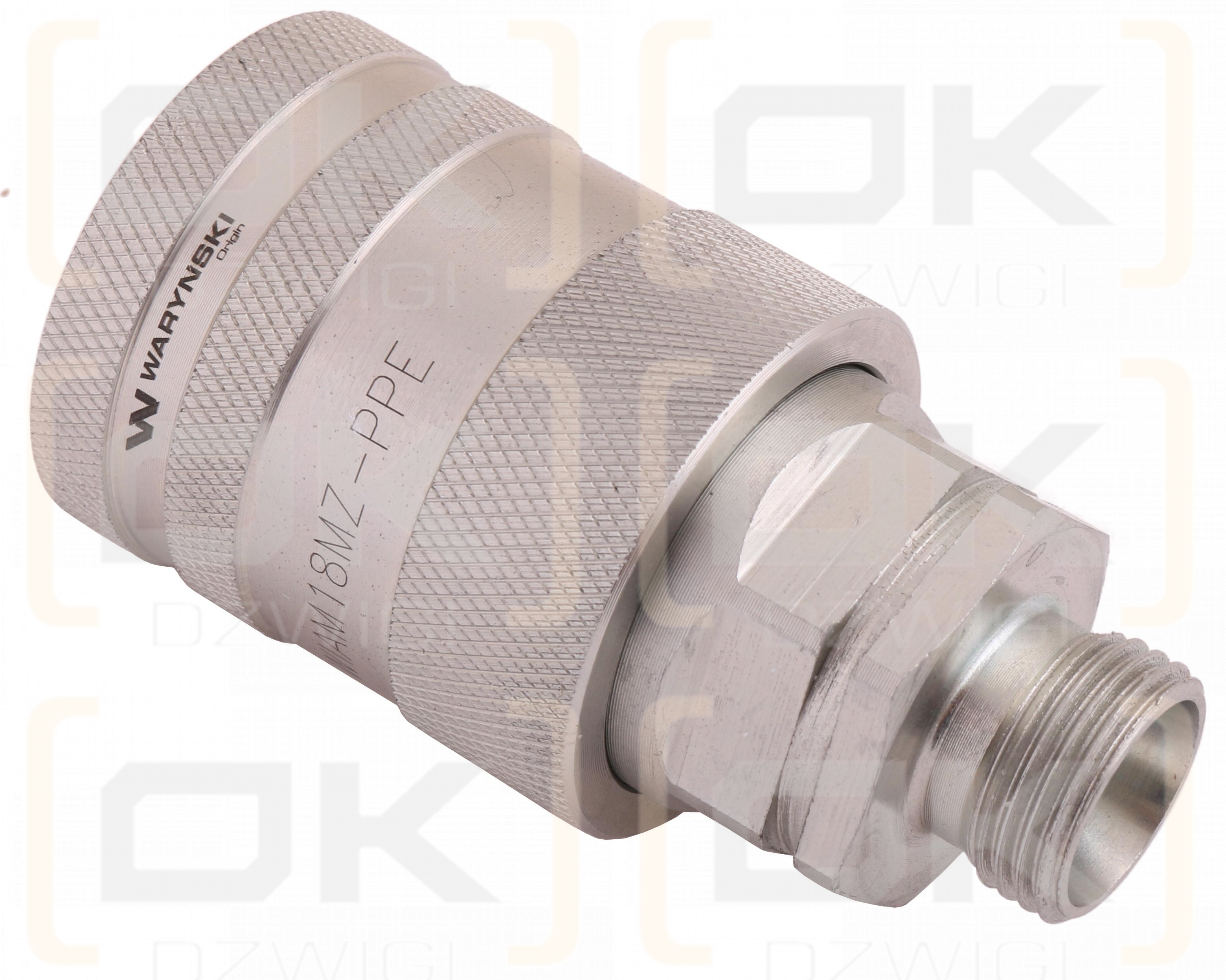 Szybkozłącze hydrauliczne gniazdo z eliminatorem ciśnienia M18x1.5 gwint zew. EURO PUSH-PULL (9100818G) (ISO 7241-A) Waryński
