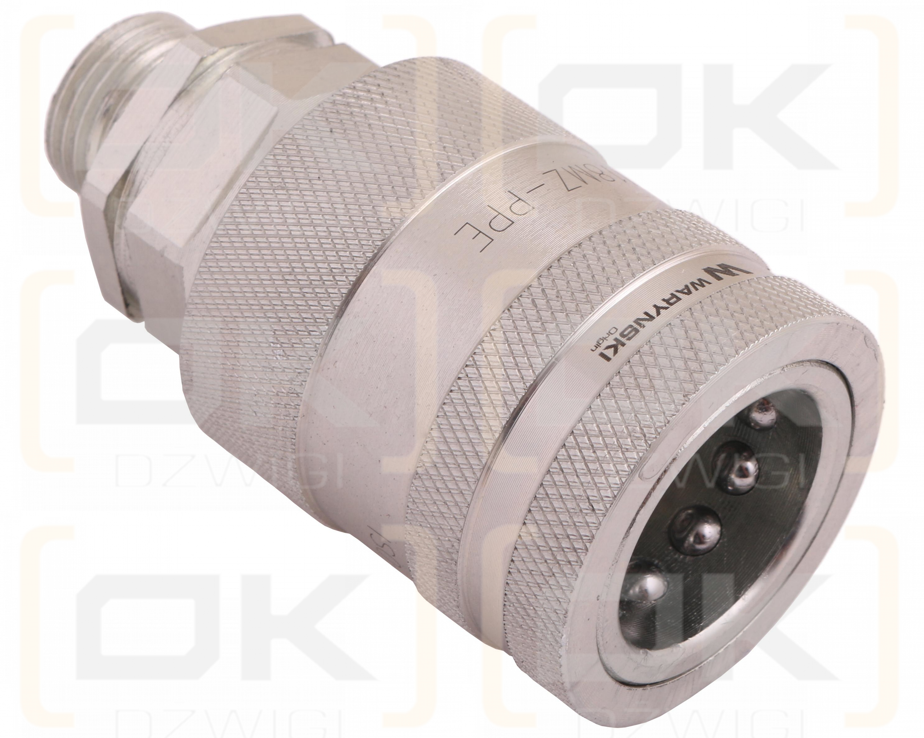 Szybkozłącze hydrauliczne gniazdo z eliminatorem ciśnienia M18x1.5 gwint zew. EURO PUSH-PULL (9100818G) (ISO 7241-A) Waryński