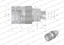 Szybkozłącze hydrauliczne gniazdo z eliminatorem ciśnienia M18x1.5 gwint zew. EURO PUSH-PULL (9100818G) (ISO 7241-A) Waryński