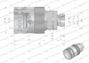 Szybkozłącze hydrauliczne gniazdo M18x1.5 gwint zewnętrzny EURO PUSH-PULL (9100818G) (ISO 7241-A) Waryński  (opakowanie 10szt)