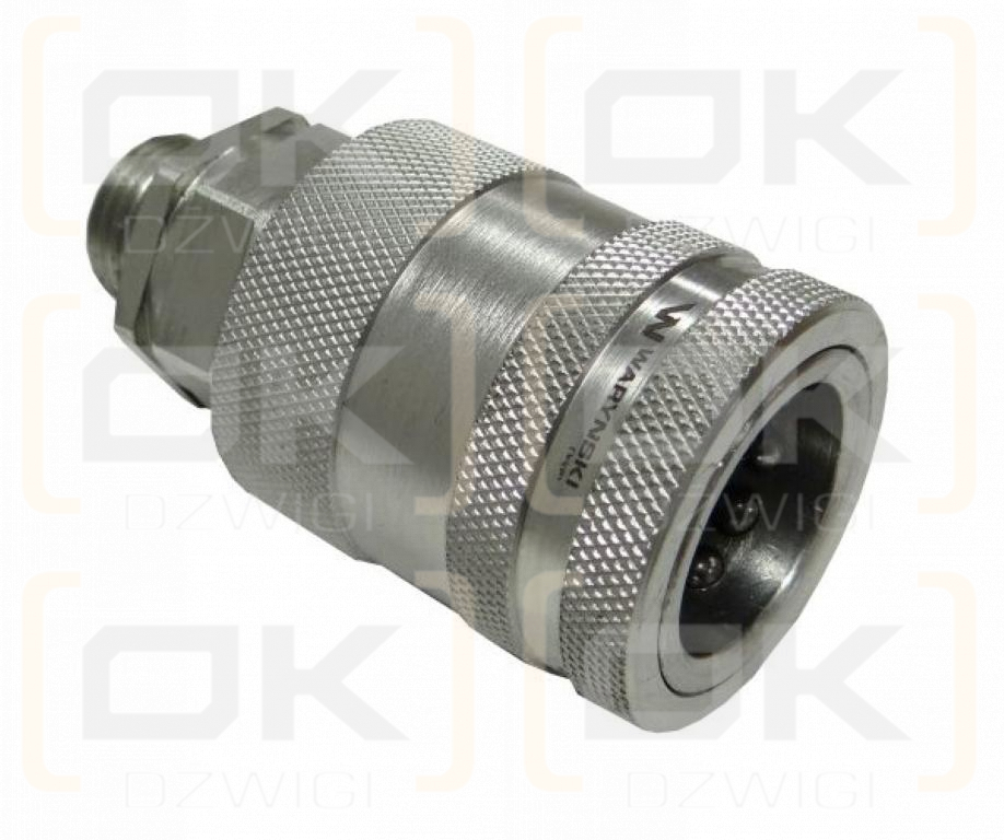 Szybkozłącze hydrauliczne gniazdo M18x1.5 gwint zewnętrzny EURO PUSH-PULL (9100818G) (ISO 7241-A) Waryński  (opakowanie 10szt)