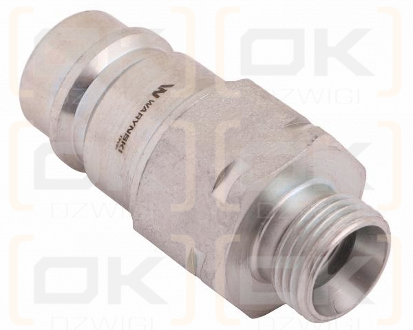 Szybkozłącze hydrauliczne wtyczka z eliminatorem ciśnienia M18x1.5 gwint zew. EURO (9100818W) (ISO 7241-A) Waryński
