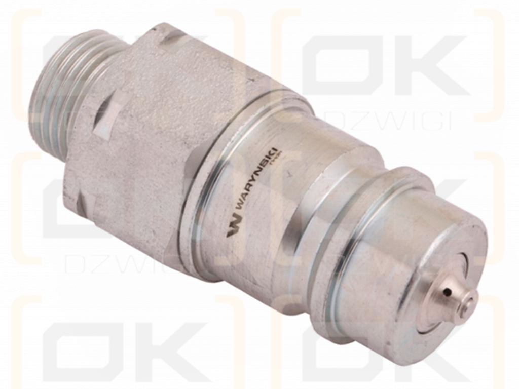 Hydraulic quick coupler plug with pressure eliminator M18x1.5 external thread EURO (9100818W) (ISO 7241-A) Waryński (pack of 10)