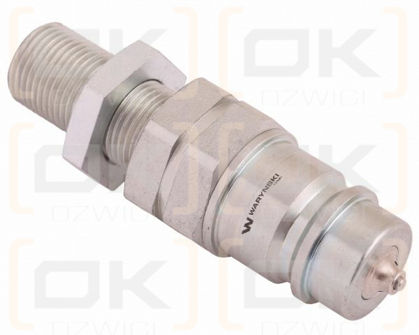 Szybkozłącze hydrauliczne wtyczka long z eliminatorem ciśnienia M18x1.5 gwint zew. EURO (9100818W) (ISO 7241-A) Waryński
