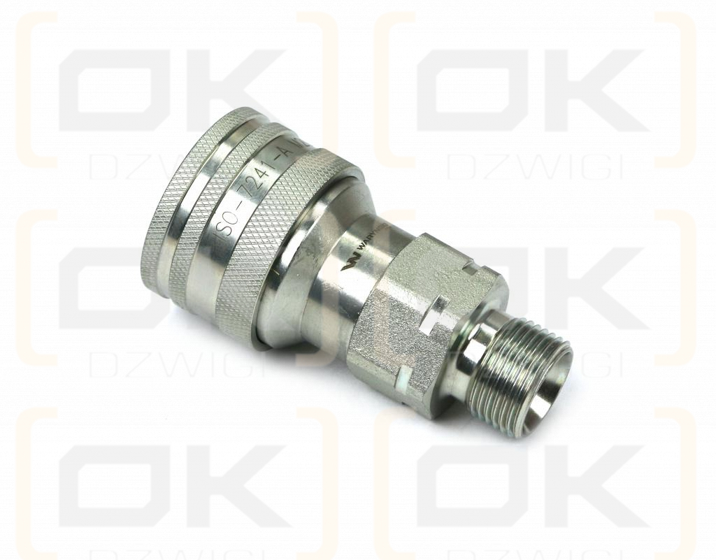 Szybkozłącze hydrauliczne gniazdo z eliminatorem ciśnienia M20x1.5 gwint zewnętrzny EURO (ISO 7241-A) Waryński