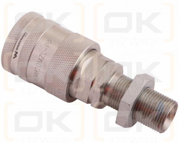 Szybkozłącze hydrauliczne gniazdo long M20x1.5 gwint zewnętrzny EURO PUSH-PULL (ISO 7241-A) Waryński