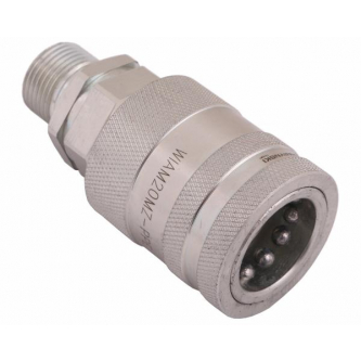 Szybkozłącze hydrauliczne gniazdo z eliminatorem ciśnienia M20x1.5 gwint zew. EURO PUSH-PULL (9100822G) (ISO 7241-A) Waryński
