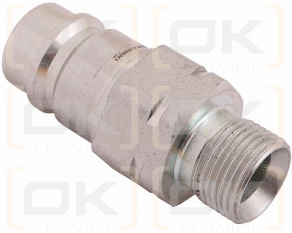 Szybkozłącze hydrauliczne wtyczka z eliminatorem ciśnienia M20x1.5 gwint zew. EURO (9100822W) (ISO 7241-A) Waryński